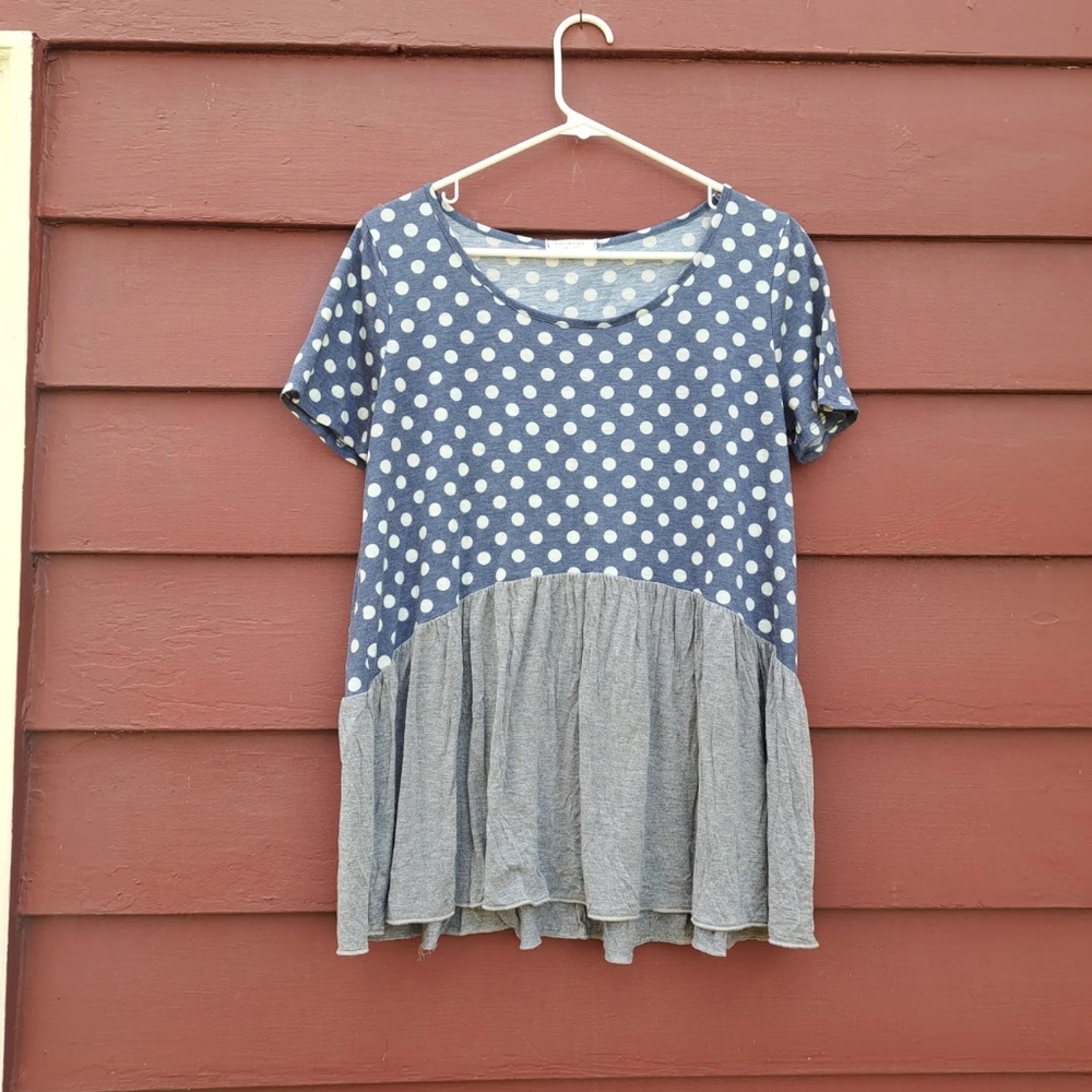 Polka dot flowy top